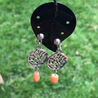 Tulip Whisper – 925 Silver Pink Coral Silver Earring