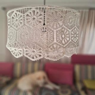 Vintage Bloom Crochet Lampshade