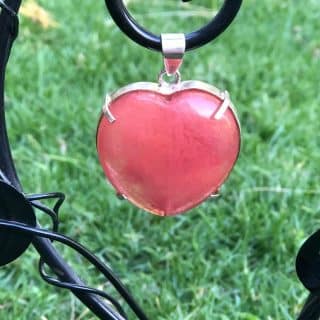 “Heart of Rose” – Rose Quartz Silver Pendant