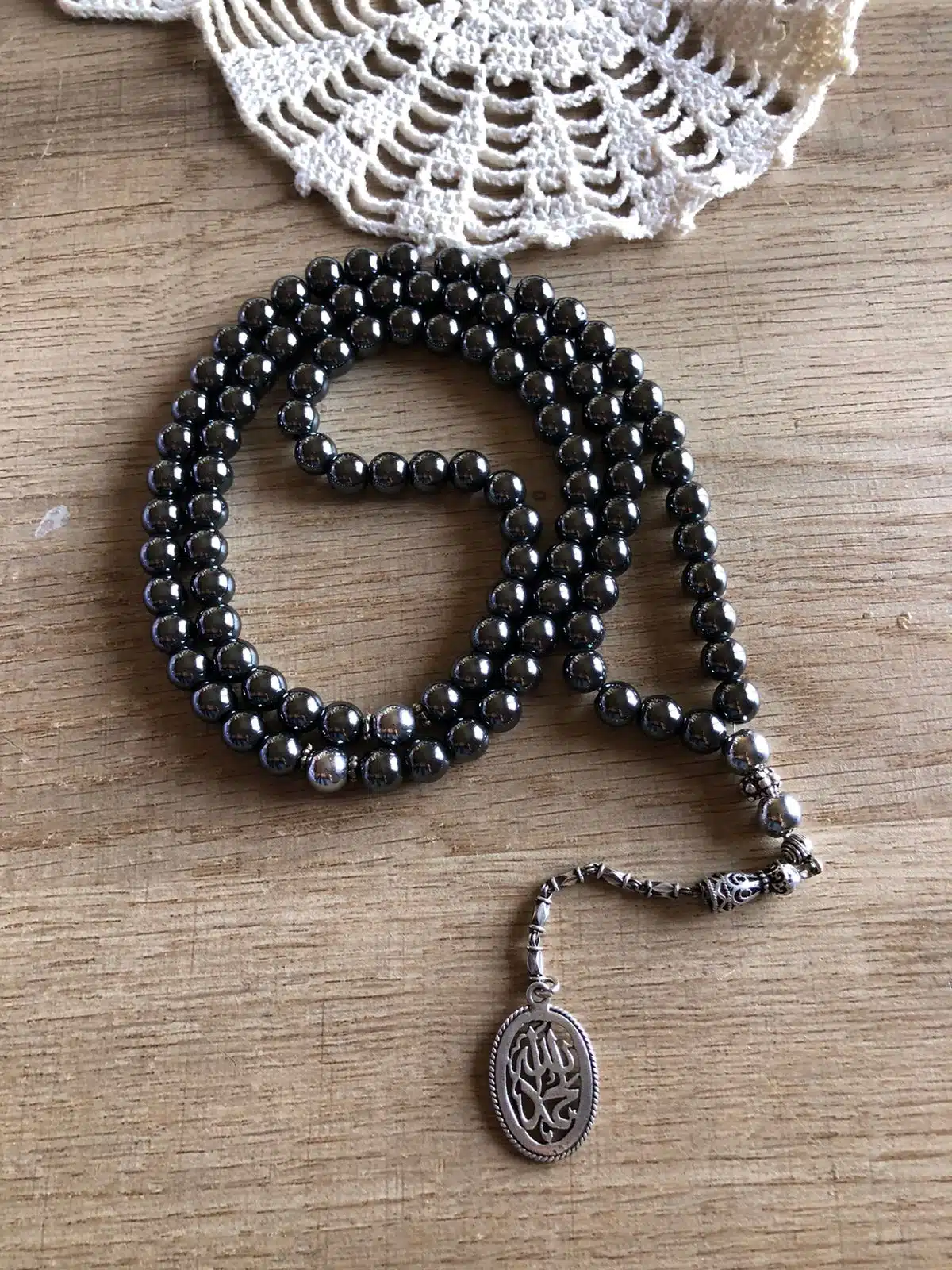 Handmade 925 Silver Dark grey Hematite Rosary 1 Handmade 925 Silver Dark grey Hematite Rosary