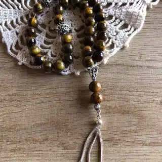 925 Silver Tiger Eye Rosary