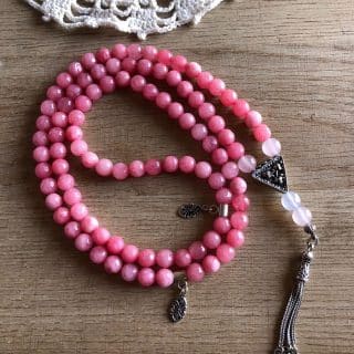 Handmade 925 Silver Rhodochrosite Rosary