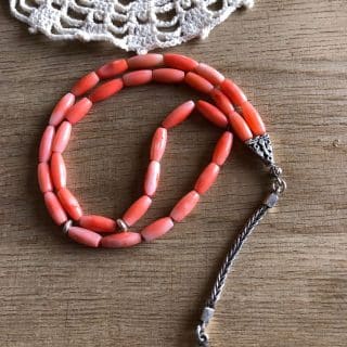 Handmade 925 Silver Pink Coral Rosary