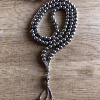 Handmade 925 Silver Silver-hematite Rosary