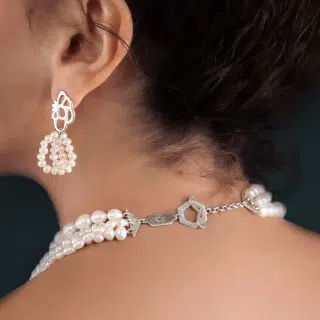 Sterling silver earrings with fresh water pearls