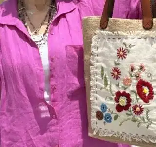 Floral Frame Tote