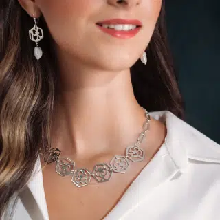 Sterling silver earrings with pearl