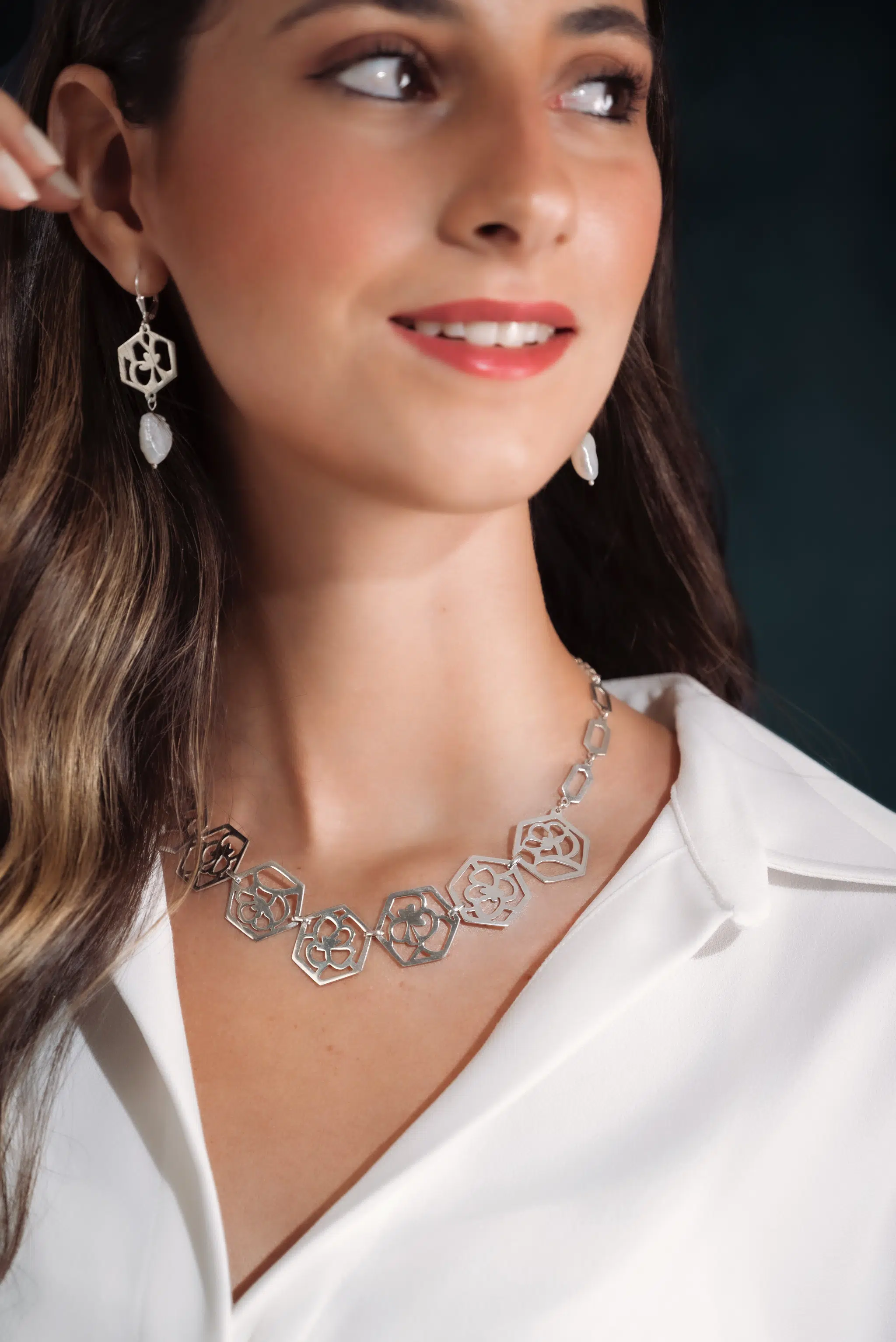 Bonnie Marie Earrings 1 Sterling silver earrings with pearl