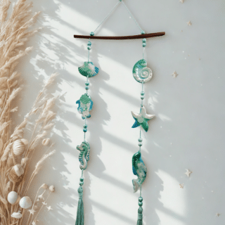 Soft Shell Greenish Harmony Boho wall art