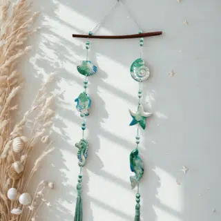 Soft Shell Greenish Harmony Boho wall art