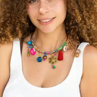 Hippie Happy Necklace with charms III