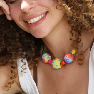 Pastel Large Hand-painted Beads Necklace