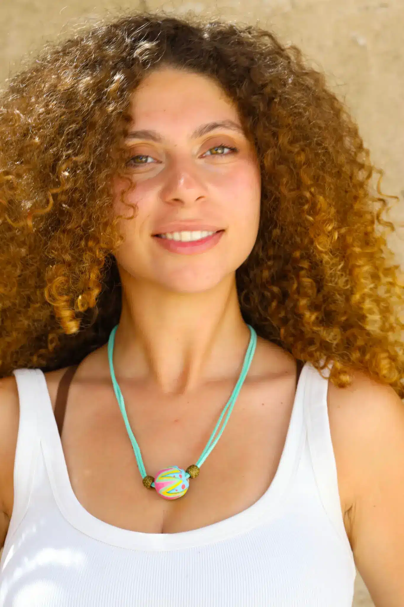 Mint Leather Necklace With A Colored Bead 2 0E8A2719copyy scaled