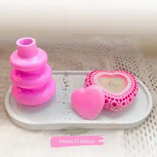 pink & white concrete set