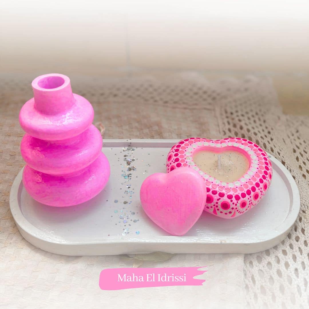 pink & white concrete set