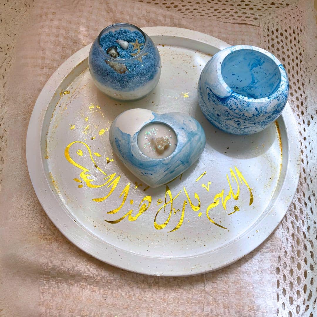 mashed blue concrete set