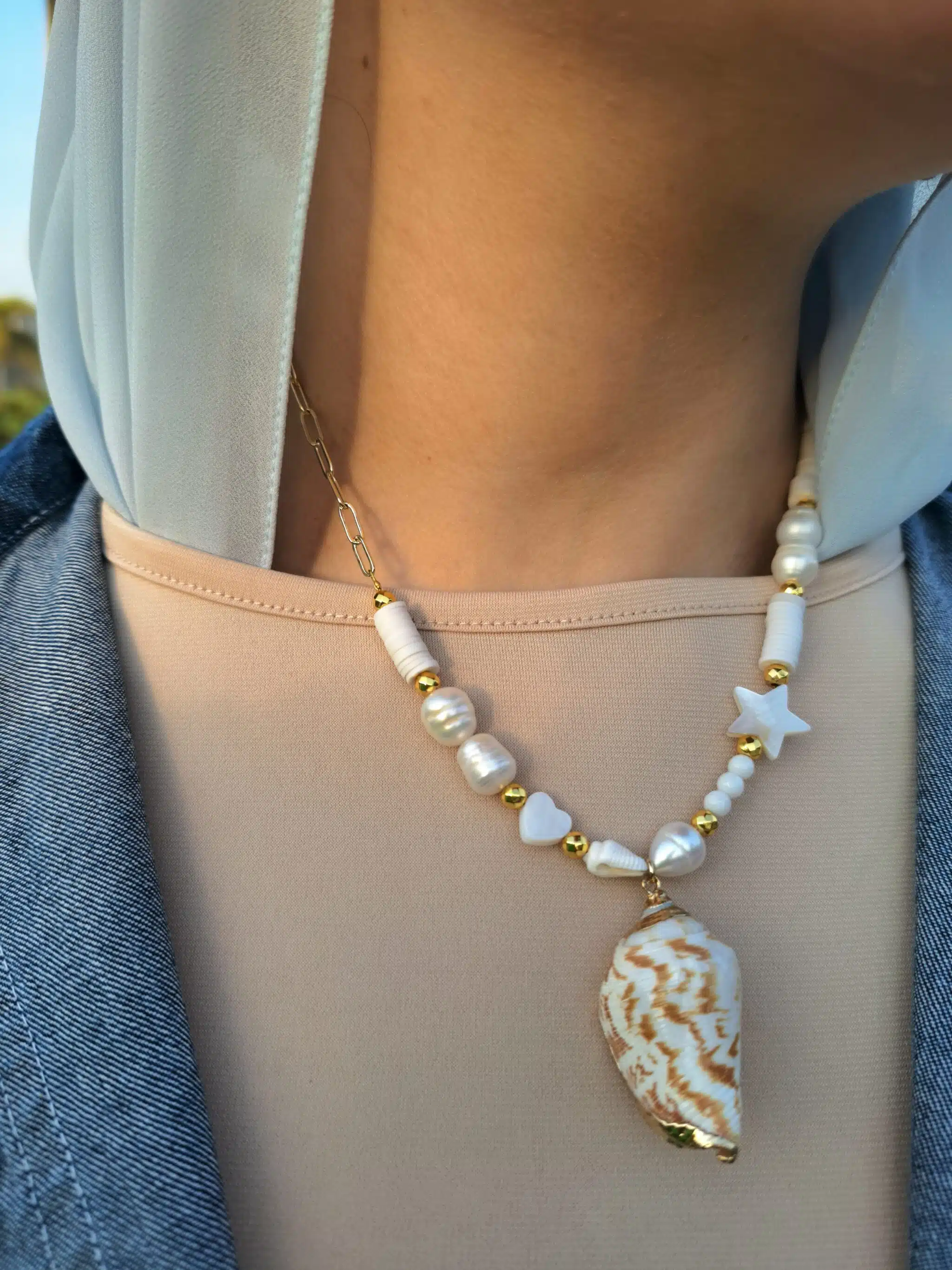 White shell necklace 1 White shell necklace