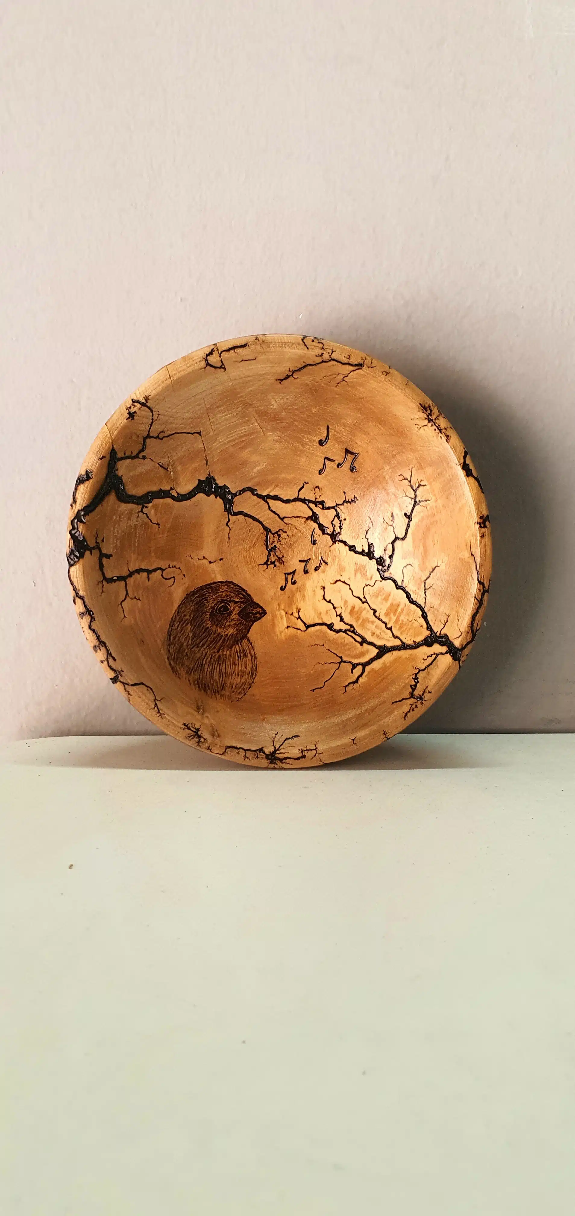 Birdy Olive Wall Plate 2 bird