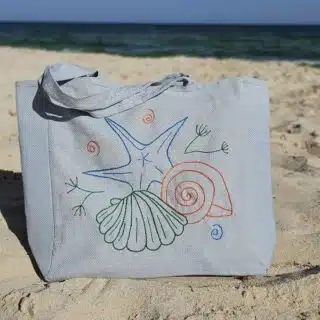 Hand-embroidered Cotton Beach Bag