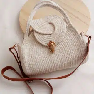 Cotton cord rope crossbody bag