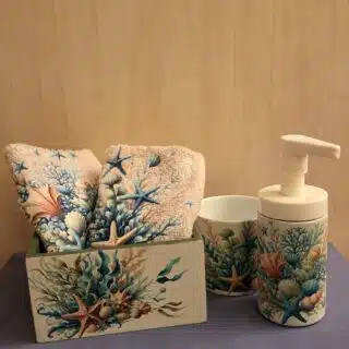 Green corals bathroom set