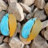 Bluerust & gold earrings