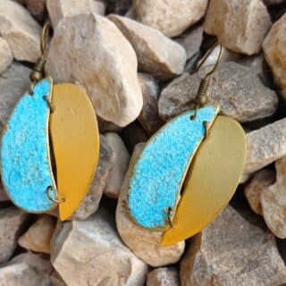 Bluerust & gold earrings