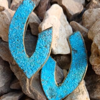 Asymmetrical bluerust earrings
