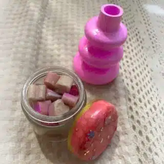 pink vase & candle jar