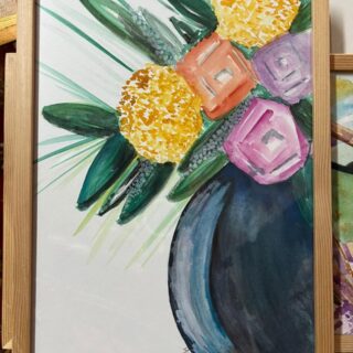 wild vase of colorful flowers