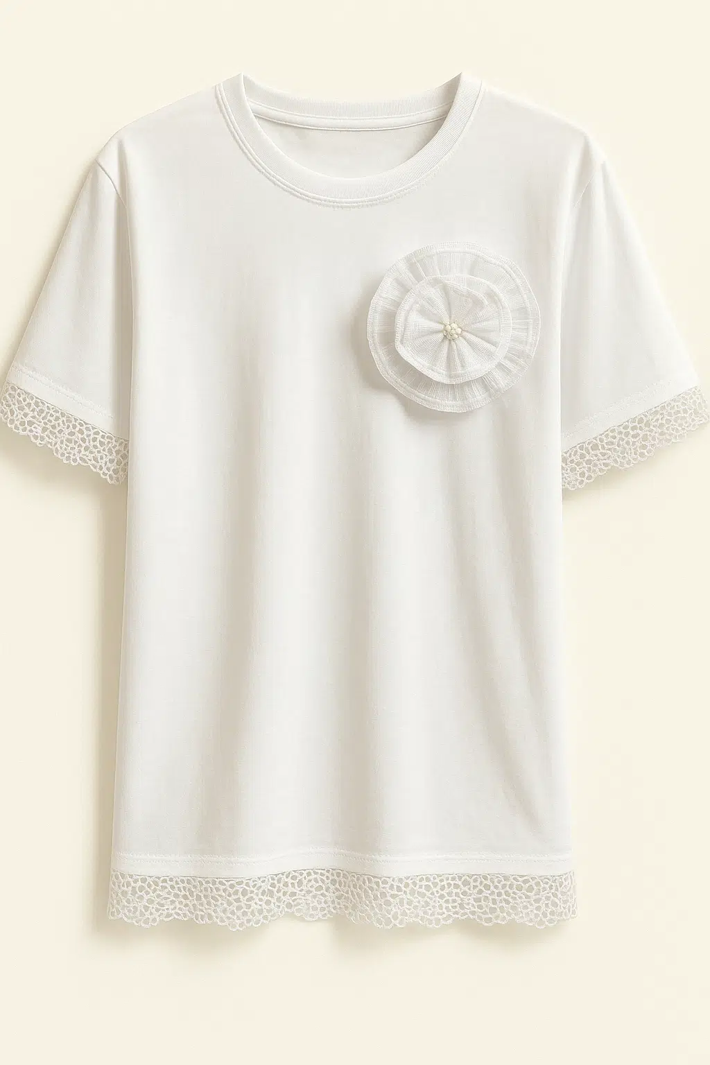 White tee with floral 1 White tee with floral