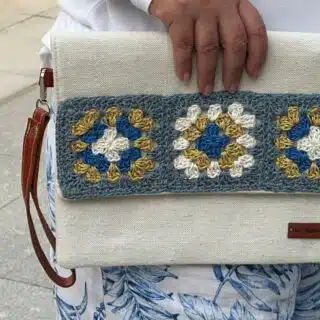 Beige clutch with granny squares