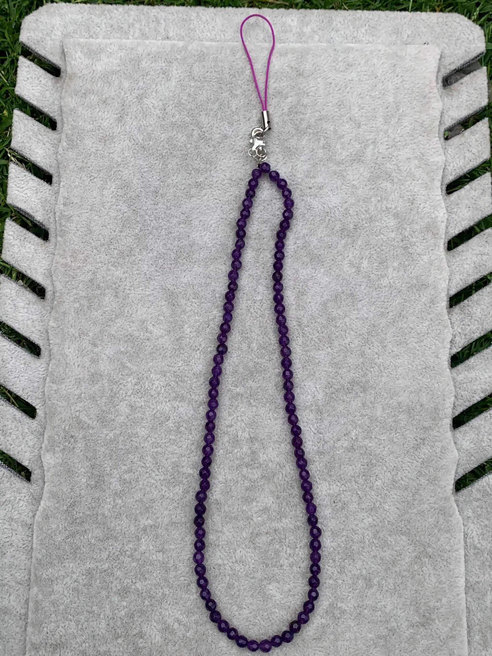 Handmade Chinese 925 Silver Amethyst Necklace/Mobile Holder 1 Handmade Chinese 925 Silver Amethyst Necklace/Mobile Holder
