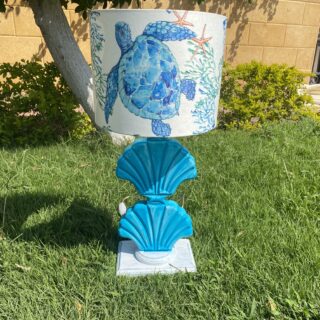 Sea Shell Turquoise Side Lamp