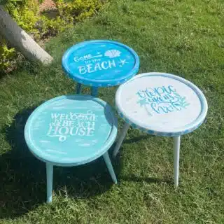 Set of Turquoise Round Tables