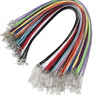coloured leather cord necklace wax rope