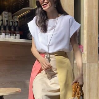 Paneled Gabardine Skirt