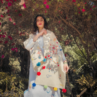 Nubian Beige Linen Shawl