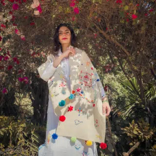 Nubian Beige Linen Shawl