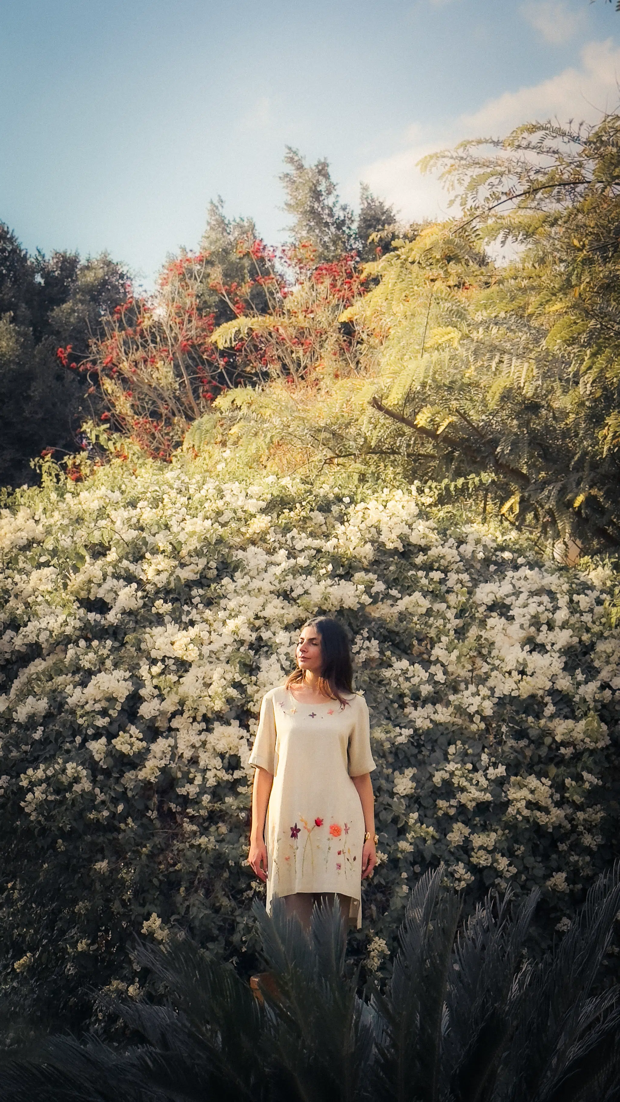 Floral Beige Linen Dress 4 IMG 0762