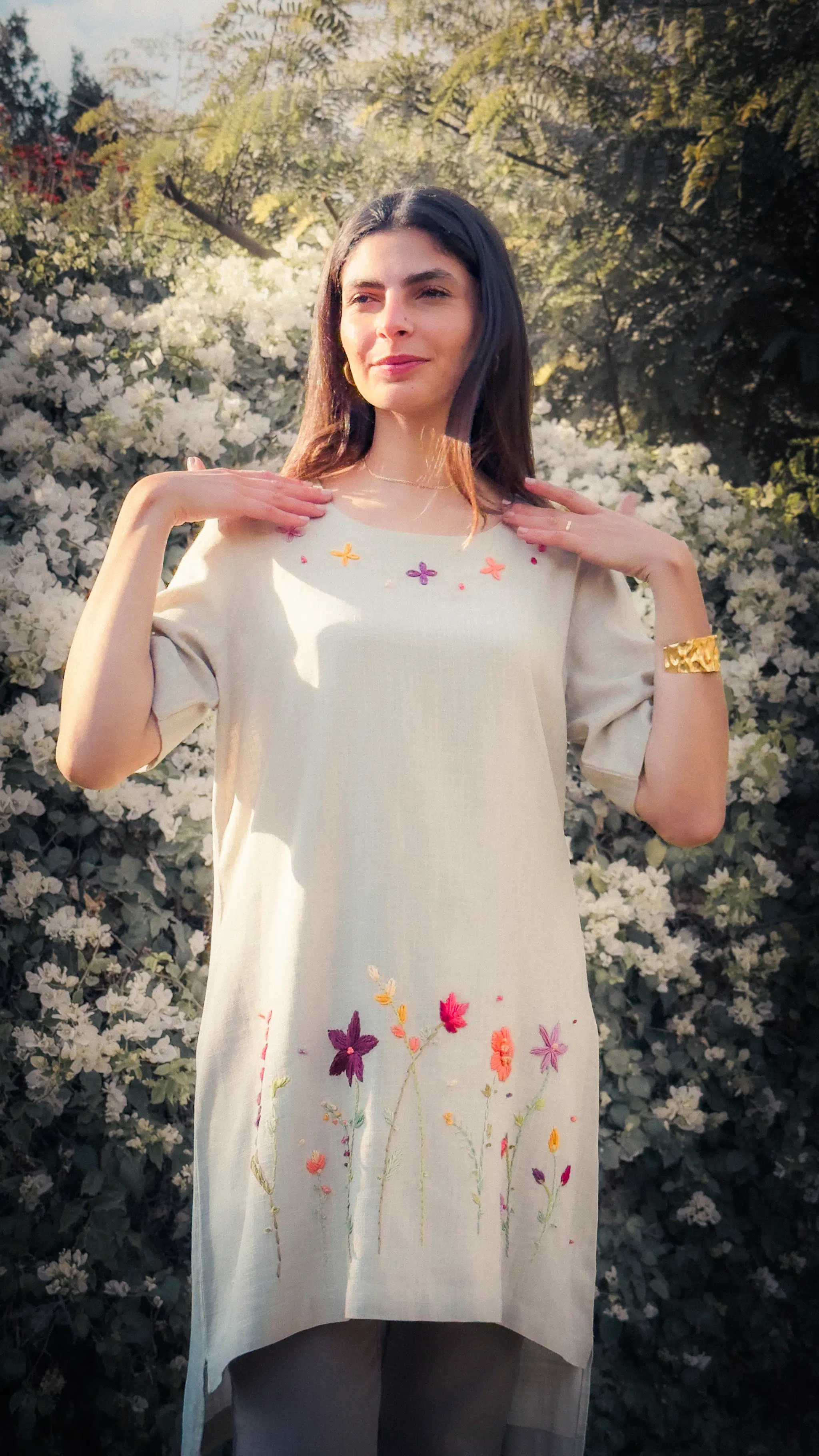 Floral Beige Linen Dress 3 IMG 0763