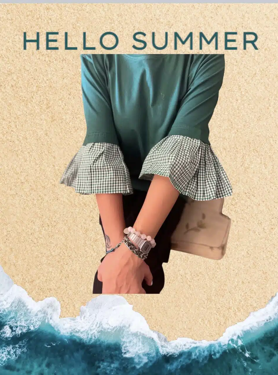 Green tee with sleeves 1 Green tee with sleeves