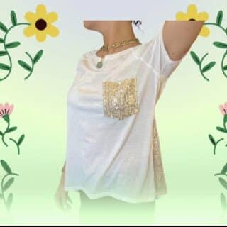 White tee with golden