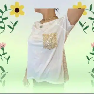 White tee with golden