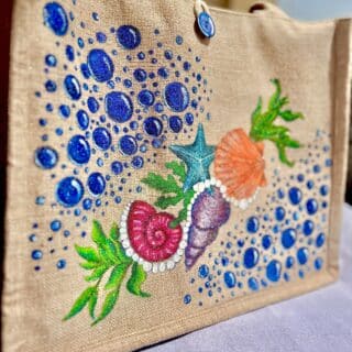 Shells tote beach bag