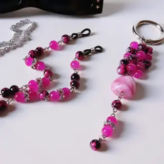 Fuschia Black set of 2 pcs