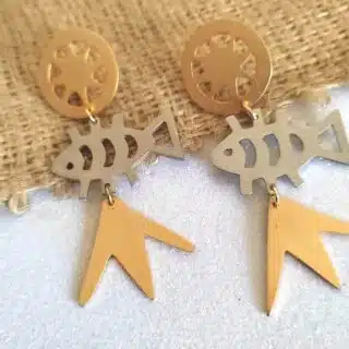 حلق من النحاس المطلي. دهب وفضة