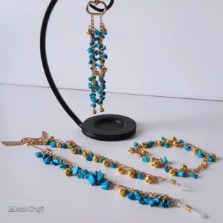 Blue turquoise set of 3 pcs