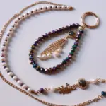 A set of iridescent crystal stone