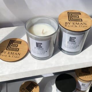 Mahogany teak wood candle